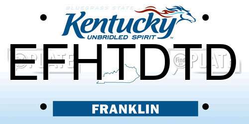 EFHTDTD Kentucky License Plate