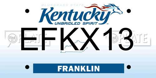 EFKX13 Kentucky License Plate