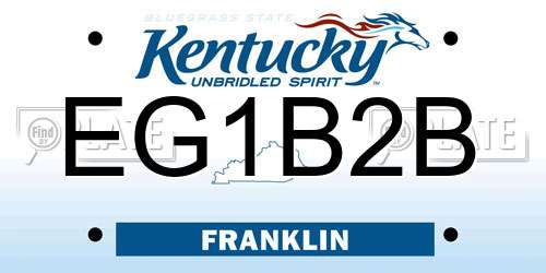 EG1B2B Kentucky License Plate