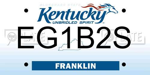 EG1B2S Kentucky License Plate