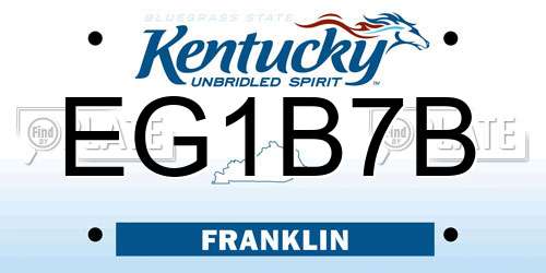EG1B7B Kentucky License Plate