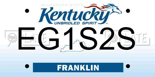 EG1S2S Kentucky License Plate
