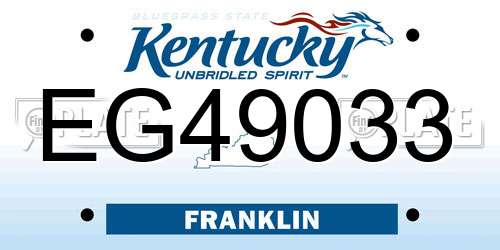 EG49033 Kentucky License Plate