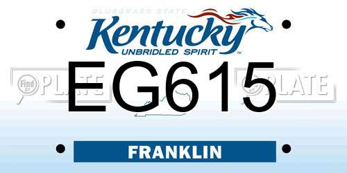 EG615 Kentucky License Plate