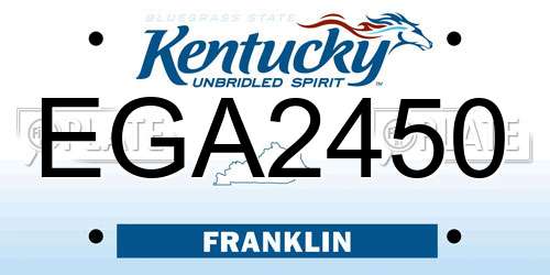 EGA2450 Kentucky License Plate