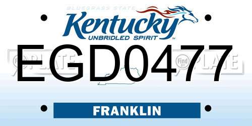 EGD0477 Kentucky License Plate