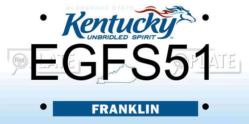 EGFS51 Kentucky License Plate