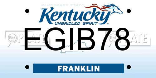 EGIB78 Kentucky License Plate