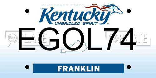 EGOL74 Kentucky License Plate