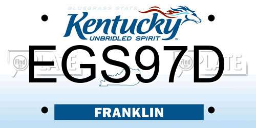 EGS97D Kentucky License Plate