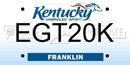 EGT20K Kentucky License Plate