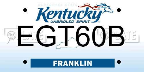 EGT60B Kentucky License Plate