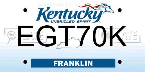 EGT70K Kentucky License Plate