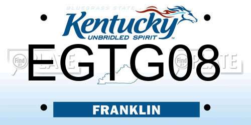 EGTG08 Kentucky License Plate