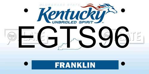 EGTS96 Kentucky License Plate