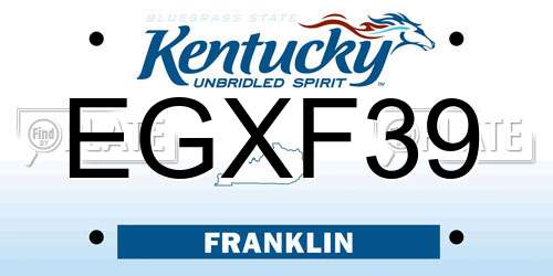 EGXF39 Kentucky License Plate