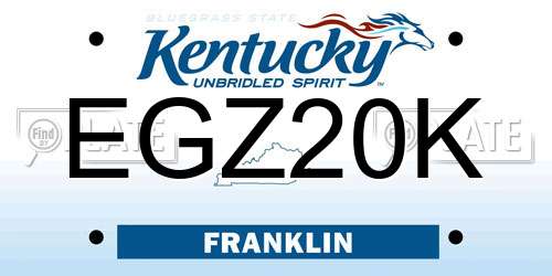 EGZ20K Kentucky License Plate