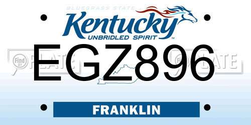EGZ896 Kentucky License Plate