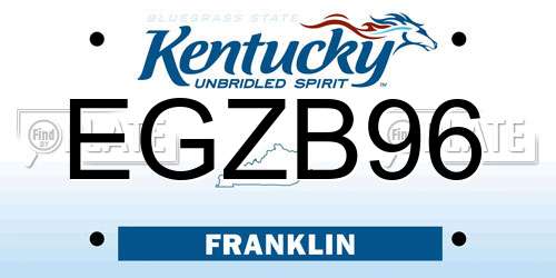 EGZB96 Kentucky License Plate