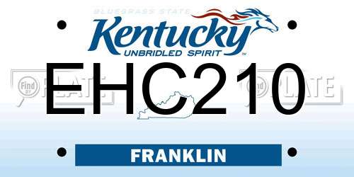EHC210 Kentucky License Plate