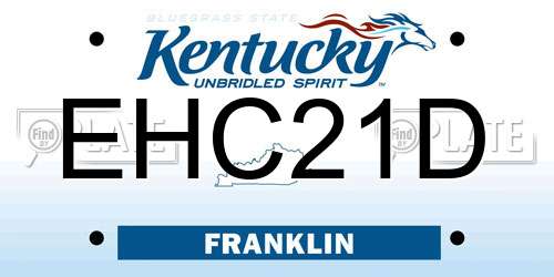 EHC21D Kentucky License Plate