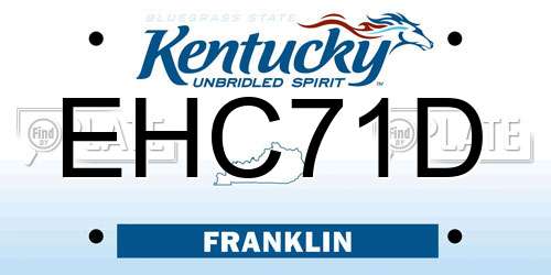 EHC71D Kentucky License Plate