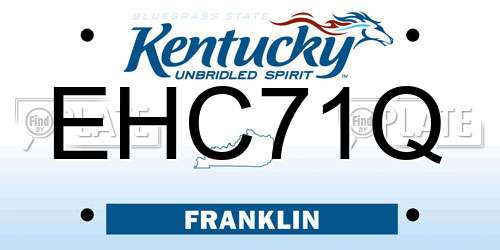 EHC71Q Kentucky License Plate