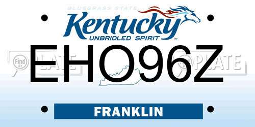 EHO96Z Kentucky License Plate