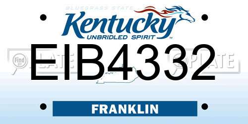 EIB4332 Kentucky License Plate