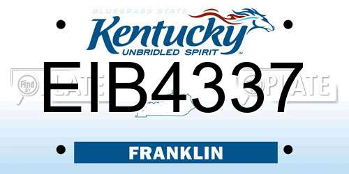 EIB4337 Kentucky License Plate