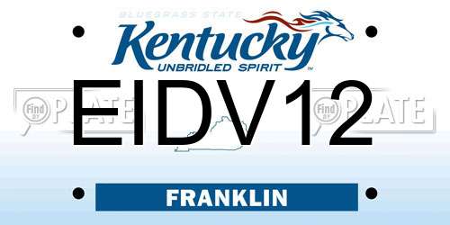 EIDV12 Kentucky License Plate