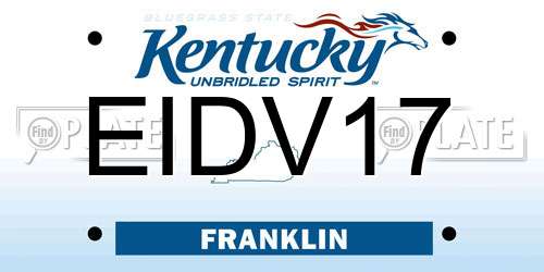 EIDV17 Kentucky License Plate