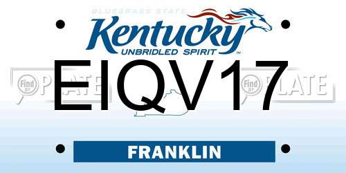 EIQV17 Kentucky License Plate