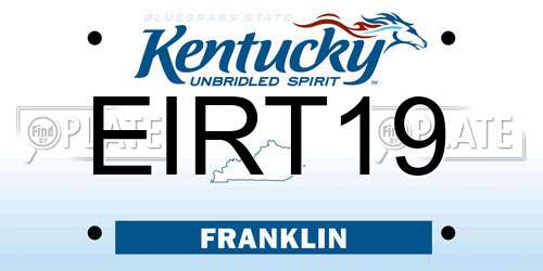 EIRT19 Kentucky License Plate