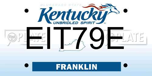 EIT79E Kentucky License Plate