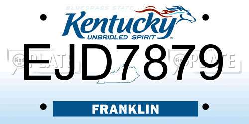EJD7879 Kentucky License Plate