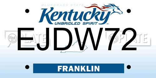 EJDW72 Kentucky License Plate