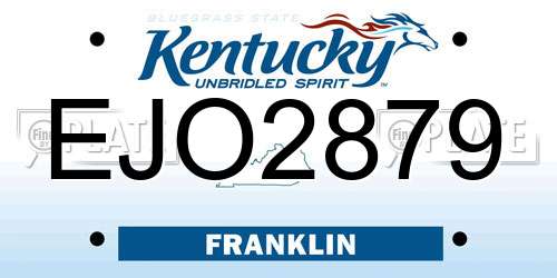 EJO2879 Kentucky License Plate
