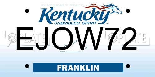 EJOW72 Kentucky License Plate