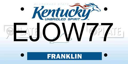 EJOW77 Kentucky License Plate