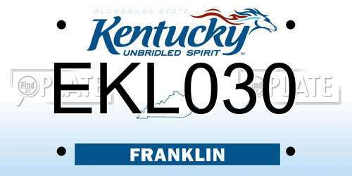 EKL030 Kentucky License Plate