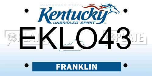 EKLO43 Kentucky License Plate