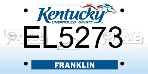 EL5273 Kentucky License Plate