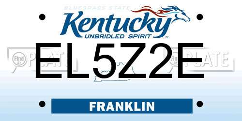 EL5Z2E Kentucky License Plate