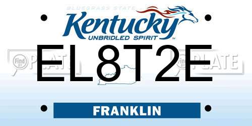 EL8T2E Kentucky License Plate