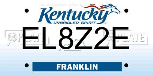 EL8Z2E Kentucky License Plate