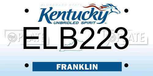 ELB223 Kentucky License Plate