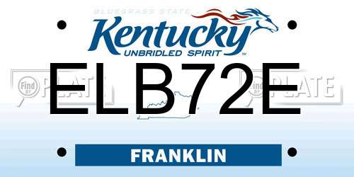 ELB72E Kentucky License Plate