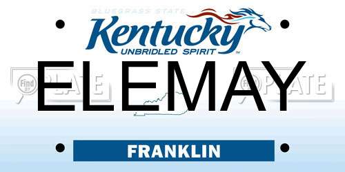 ELEMAY Kentucky License Plate