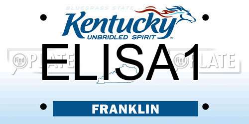 ELISA1 Kentucky License Plate
